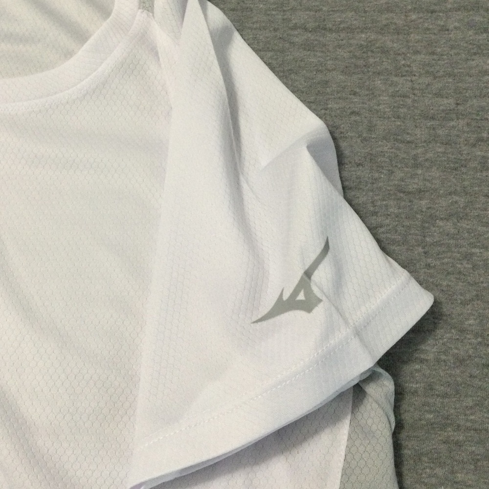Mizuno Womens Performance Crew Neck Jersey Wht/Gray Size M - Picture 3 of 8